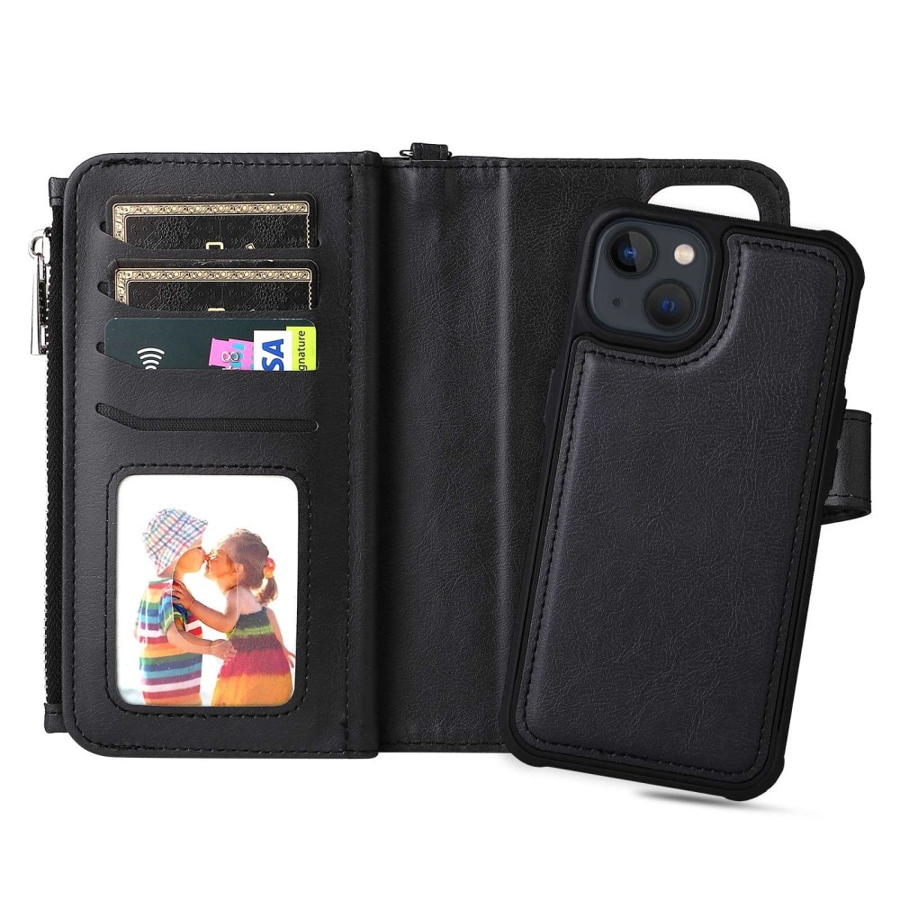 Zipper Magnet Wallet iPhone 14 Nero