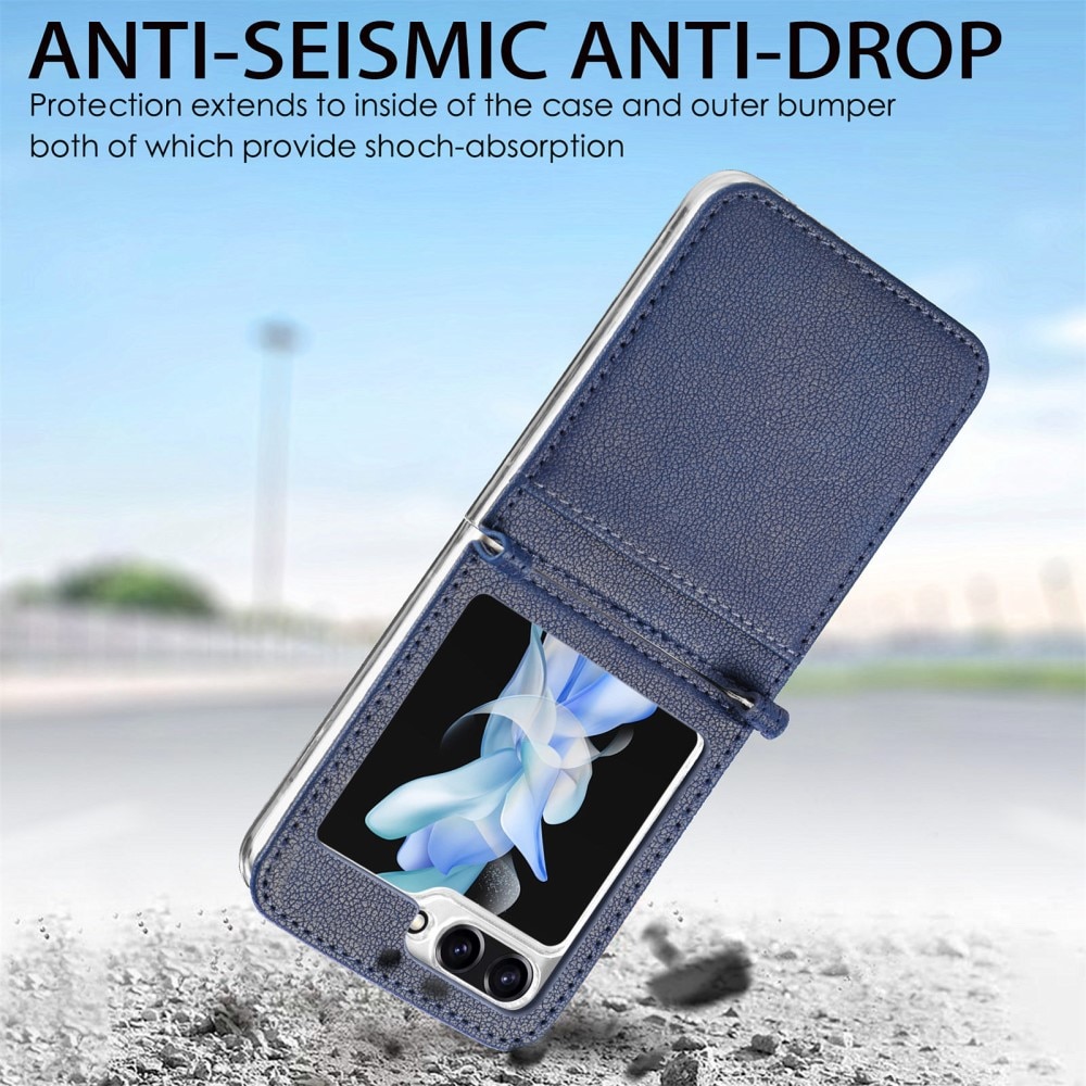 Cover portafoglio Slim Card Wallet Samsung Galaxy Z Flip 7 FE Blu