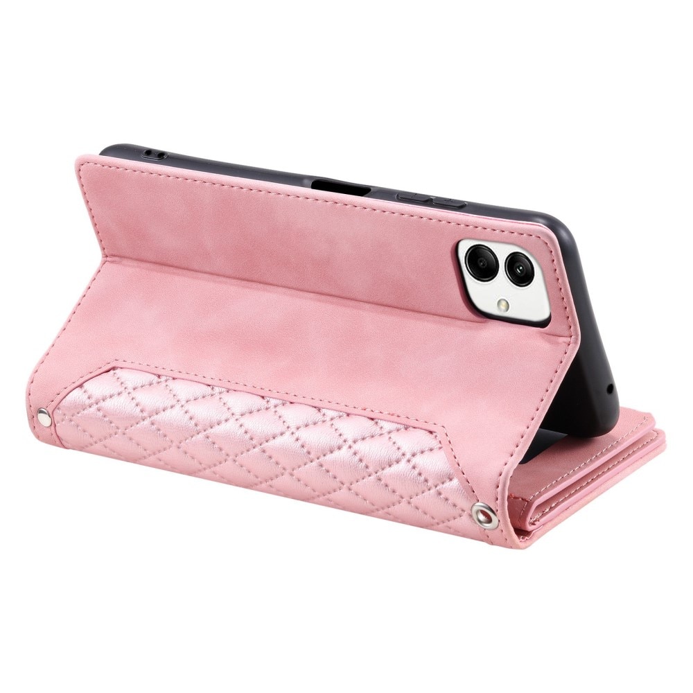 Borsa a portafoglio trapuntata Samsung Galaxy A04 Rosa