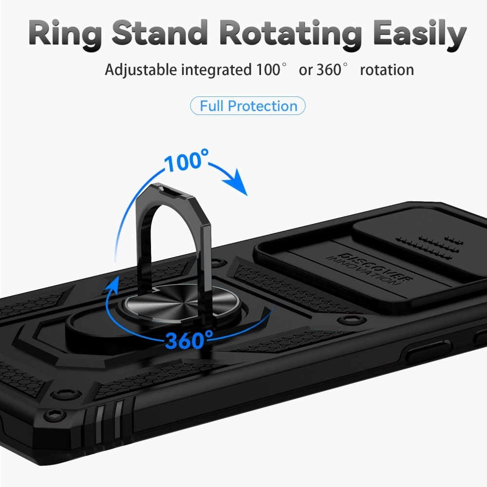 Cover ibride con anello e protezione fotocamera Samsung Galaxy S10 Plus Nero