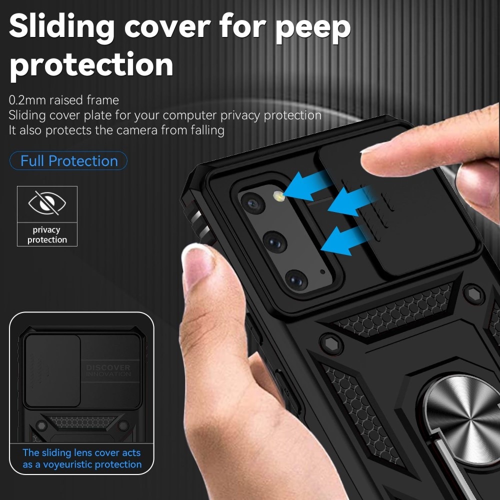Cover ibride con anello e protezione fotocamera Samsung Galaxy S20 Nero