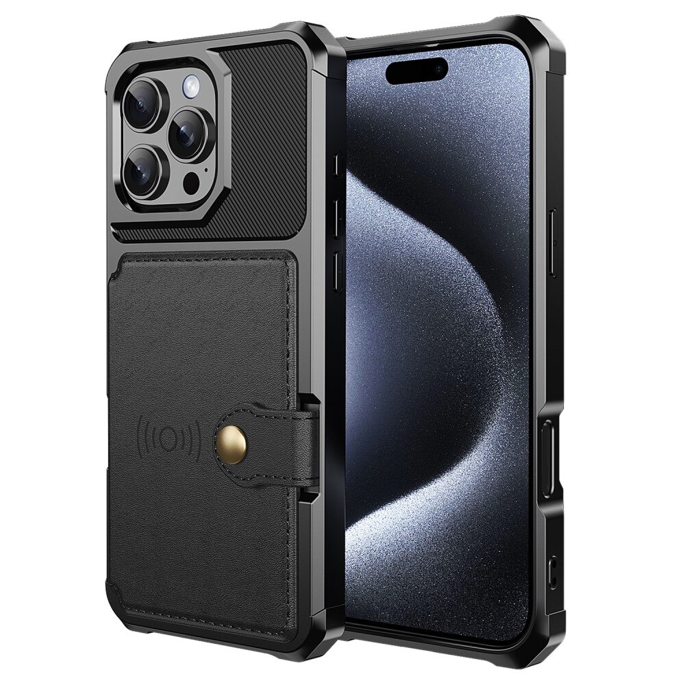 Cover con portacarte Tough Multi-slot iPhone 16 Pro Nero