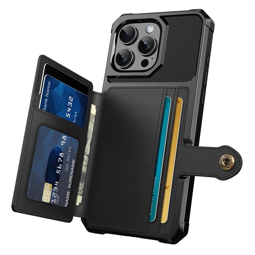 Cover con portacarte Tough Multi-slot iPhone 16 Pro Nero
