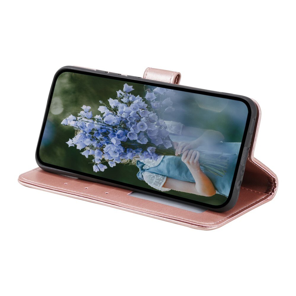 Custodia in pelle Huawei Mate 50 Pro rosa dorato