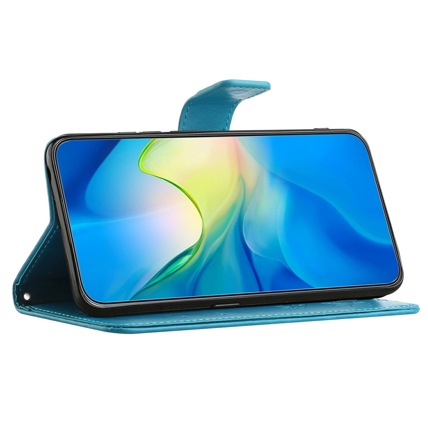 Custodia in pelle a farfalle per Samsung Galaxy A26, Blu