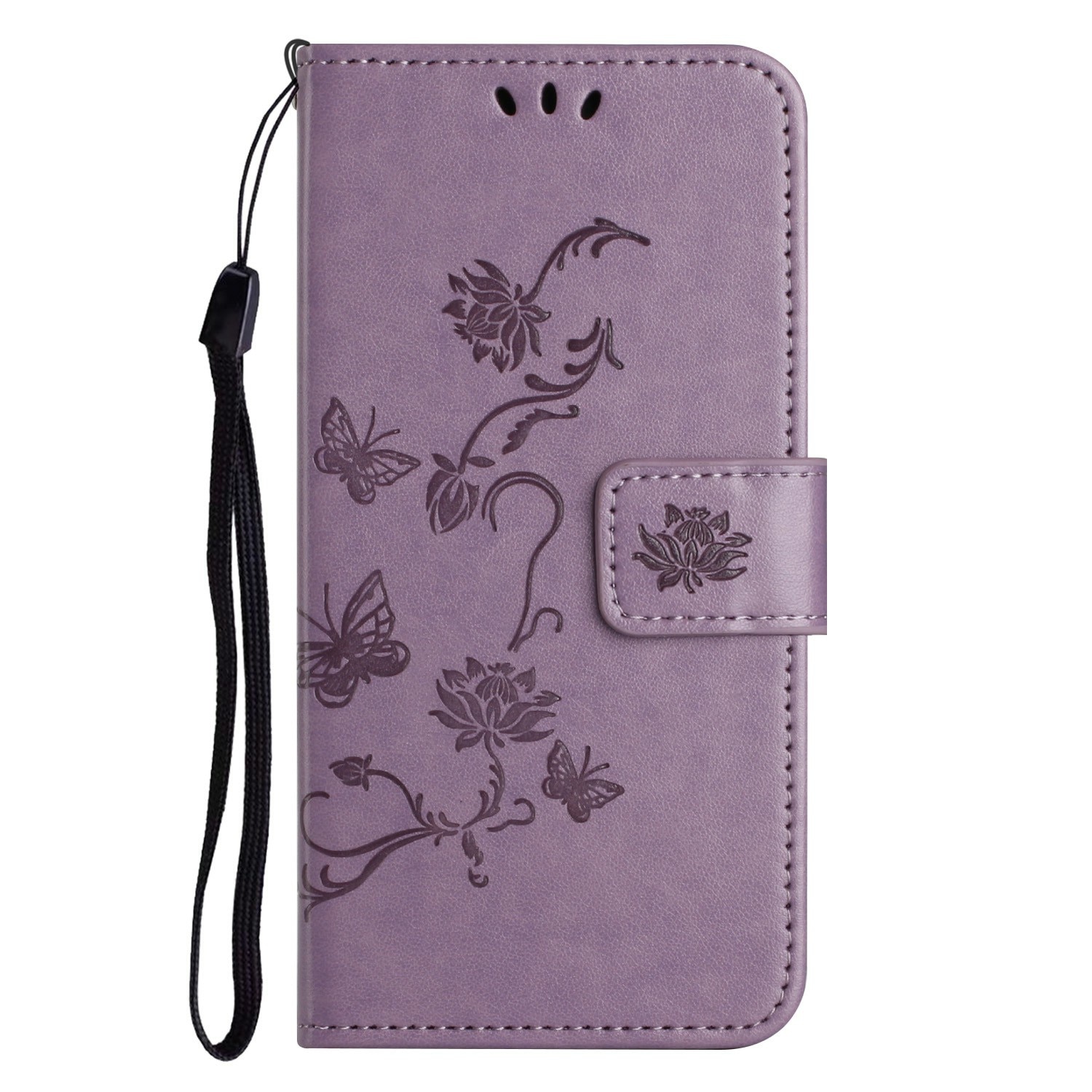 Custodia in pelle a farfalle per Samsung Galaxy A26, Viola