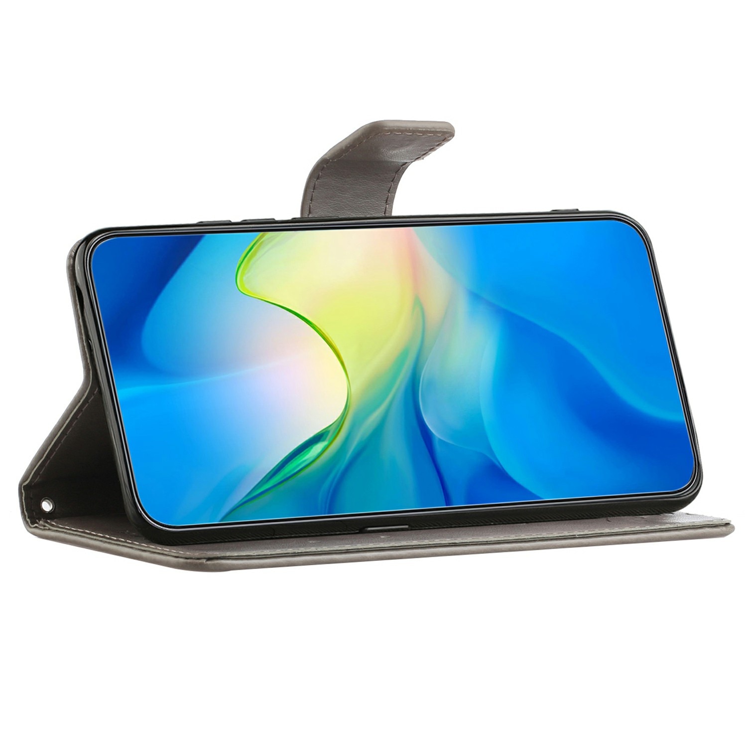 Custodia in pelle a farfalle per Samsung Galaxy A26, Grigio