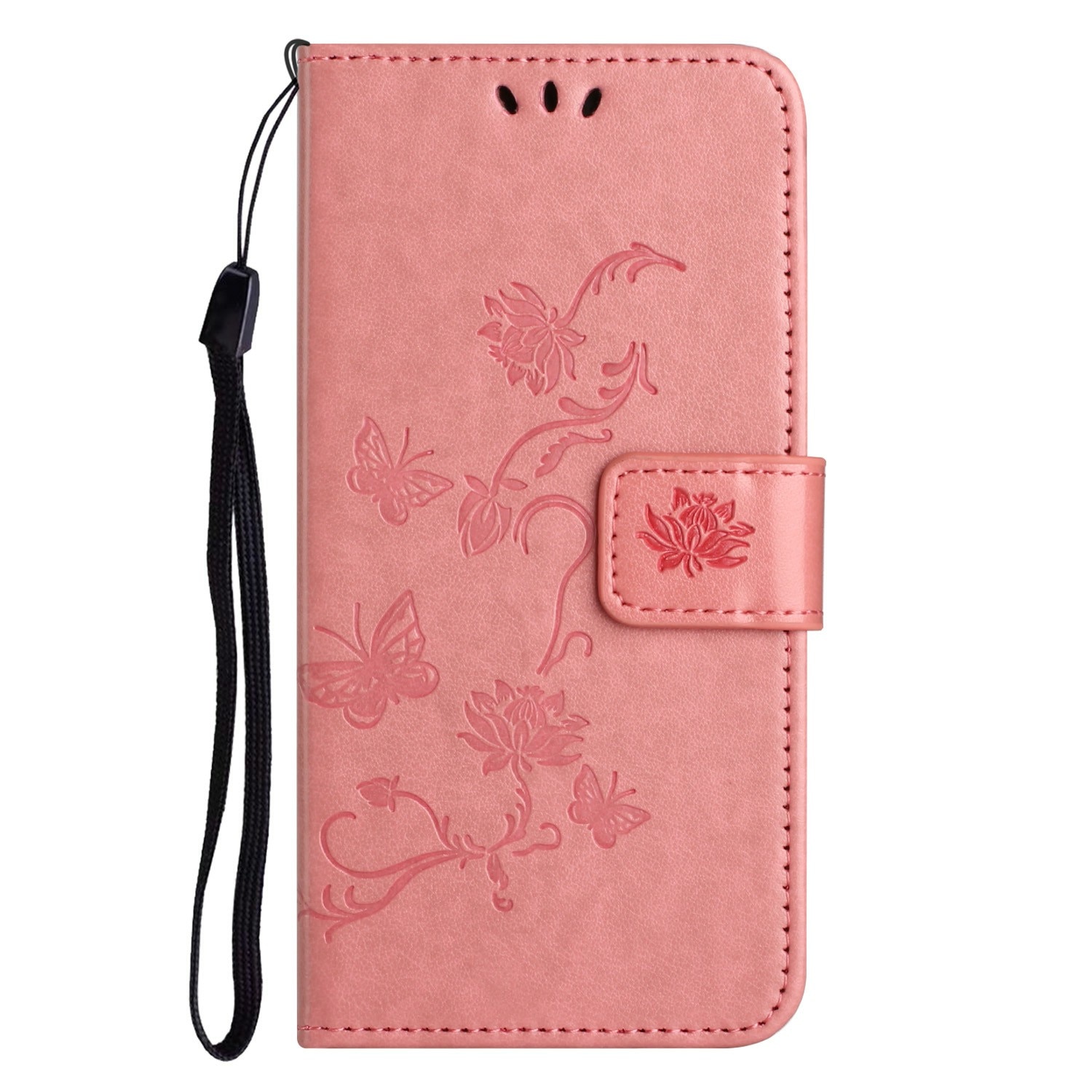 Custodia in pelle a farfalle per Samsung Galaxy A17, Rosa