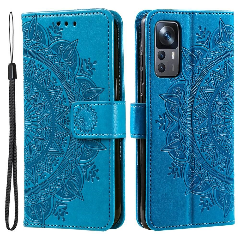 Custodia in pelle Mandala Xiaomi 12T/12T Pro Blu