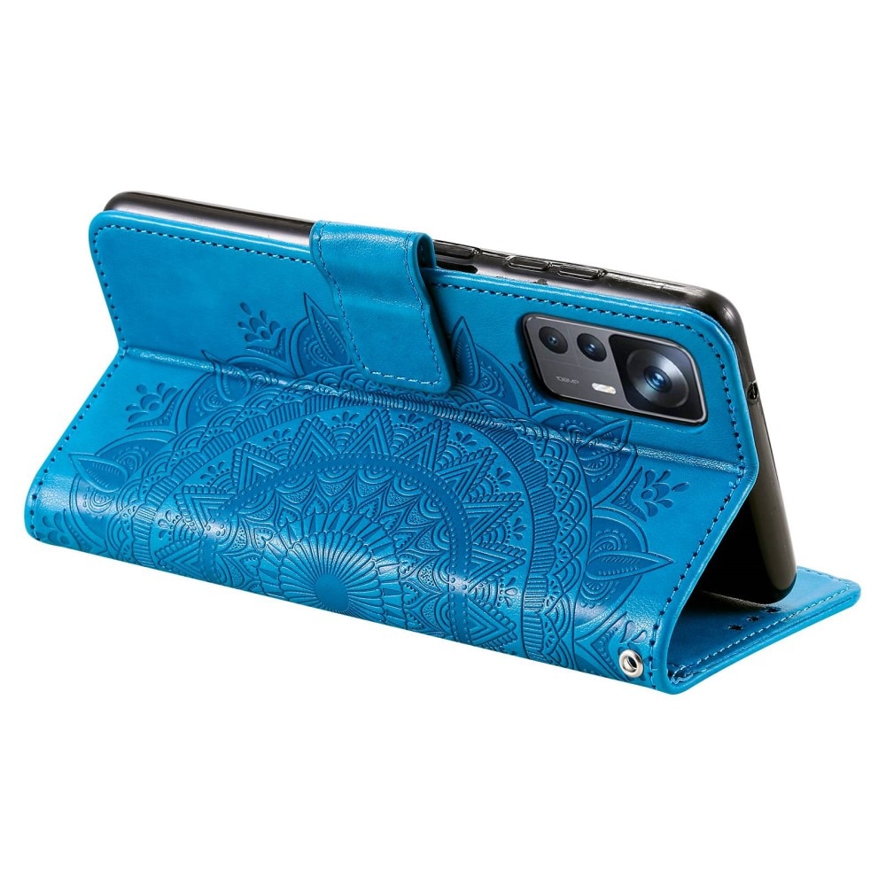 Custodia in pelle Mandala Xiaomi 12T/12T Pro Blu