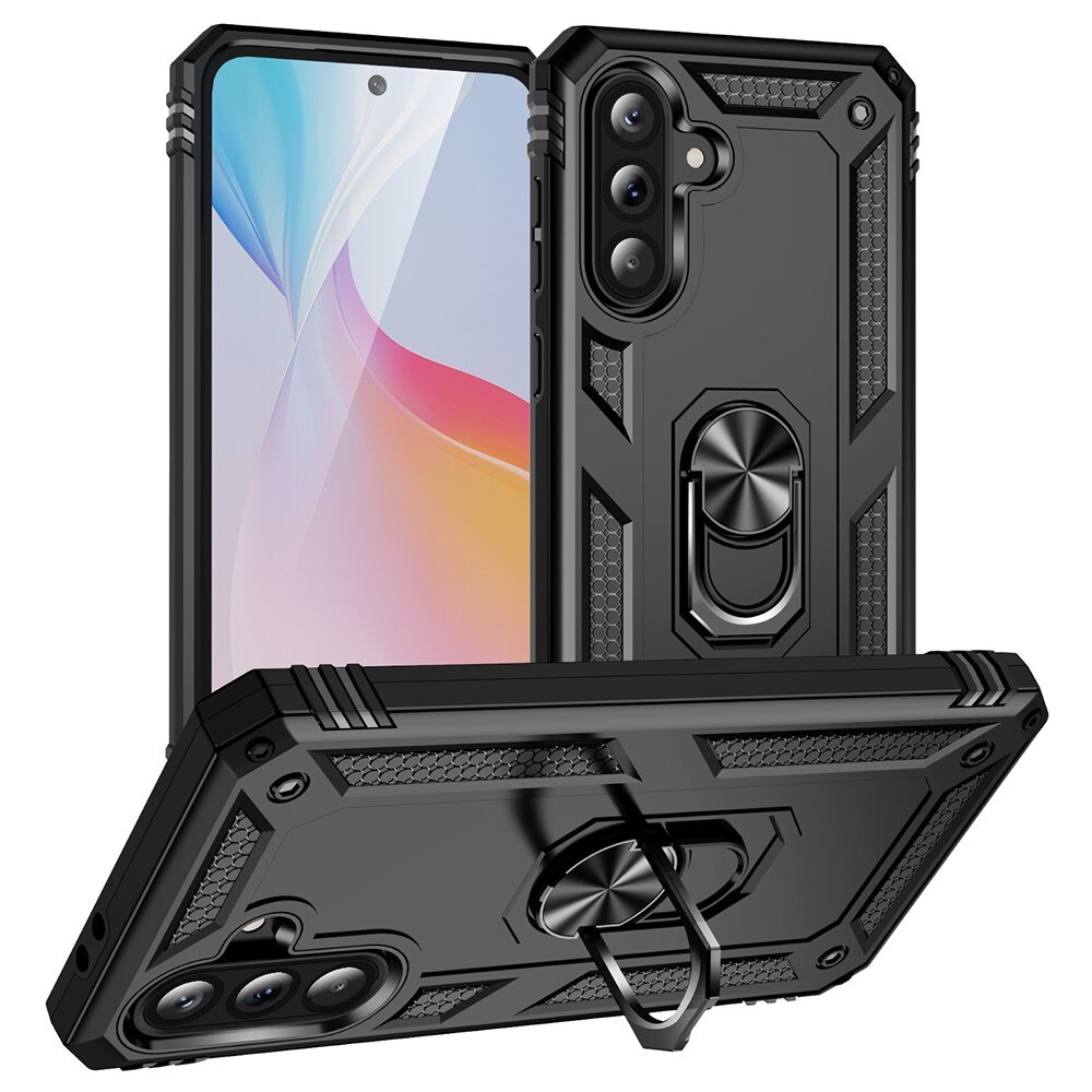 Cover ibride con anello Samsung Galaxy A56 nero