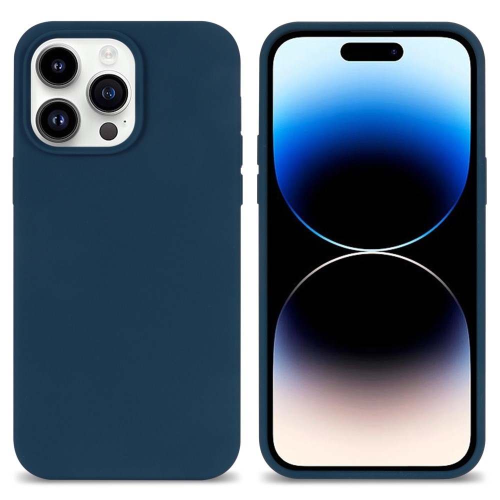Cover in silicone iPhone 14 Pro blu