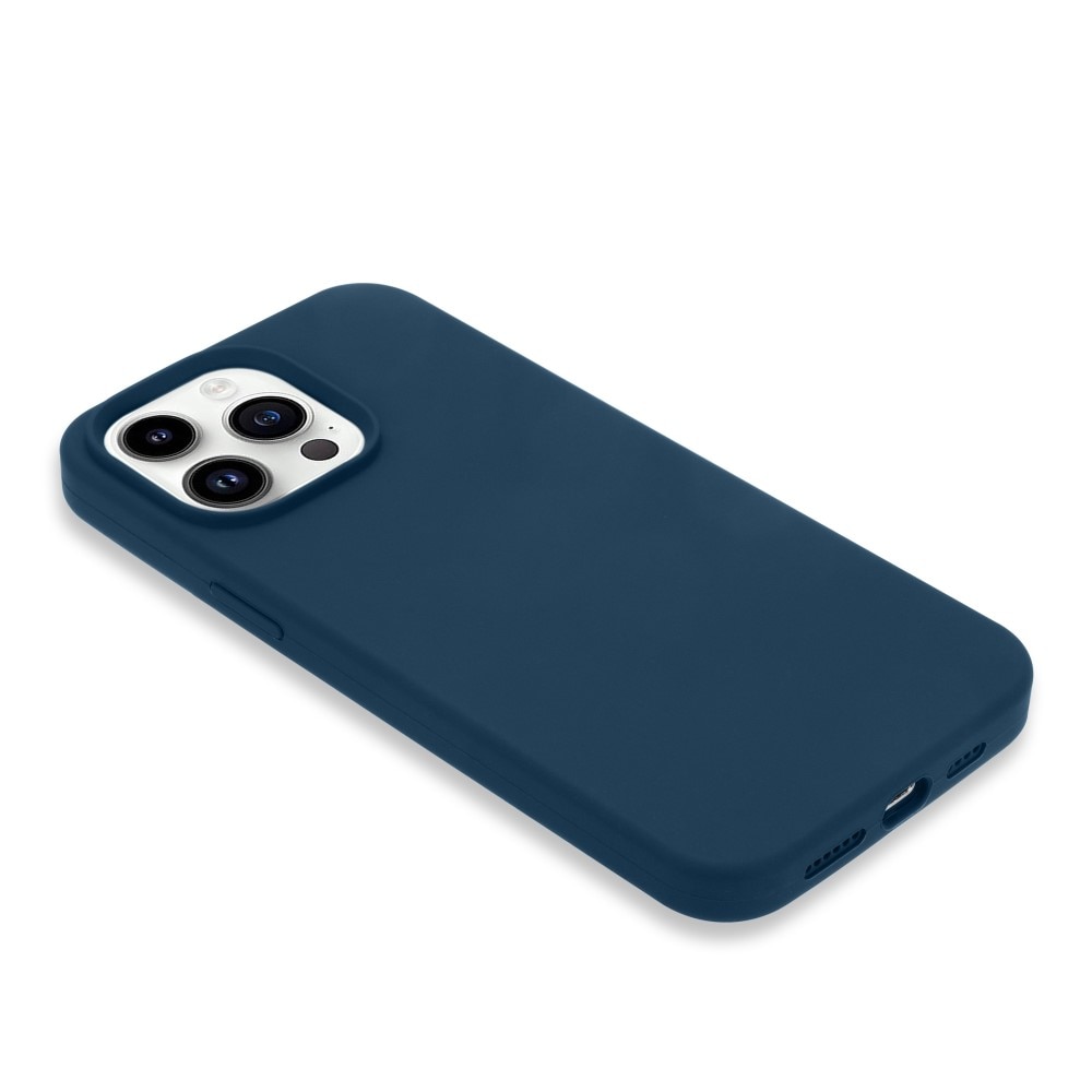 Cover in silicone iPhone 14 Pro Max blu