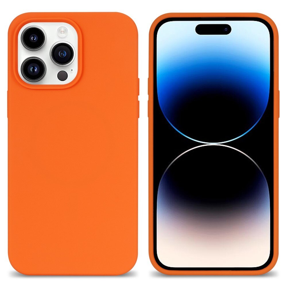 Cover in silicone iPhone 14 Pro Max arancia