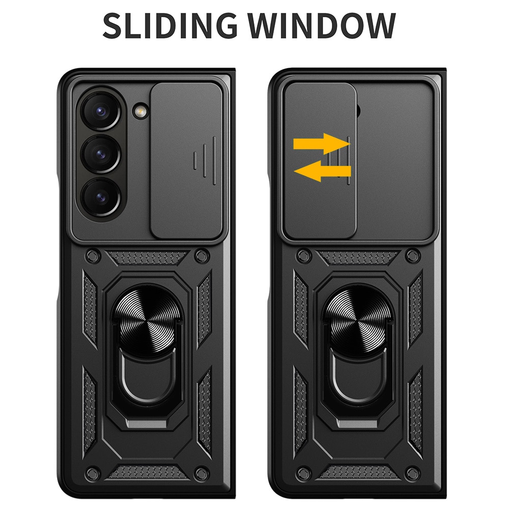 Cover ibride con anello e protezione fotocamera Samsung Galaxy Z Fold 7, nero