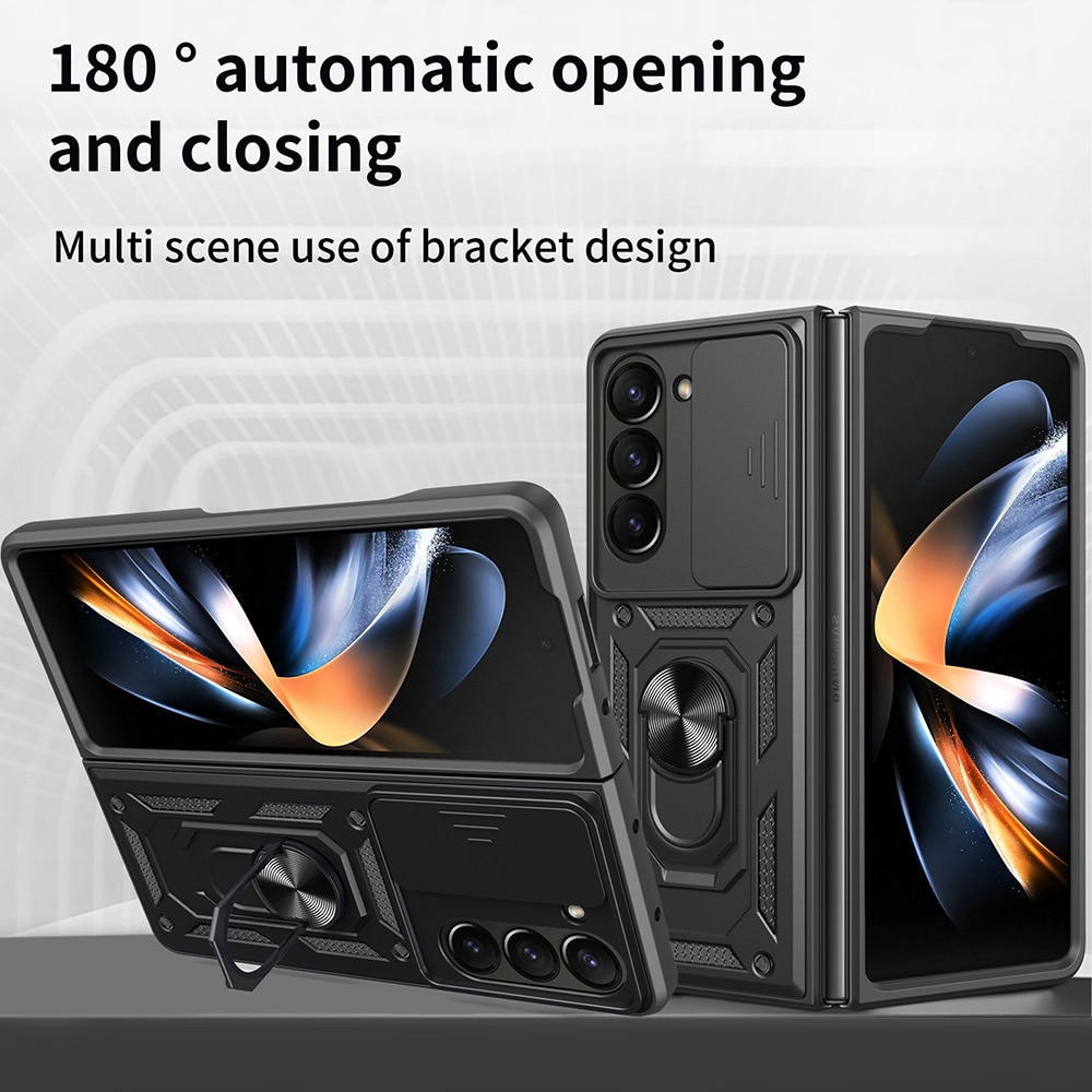Cover ibride con anello e protezione fotocamera Samsung Galaxy Z Fold 7, nero