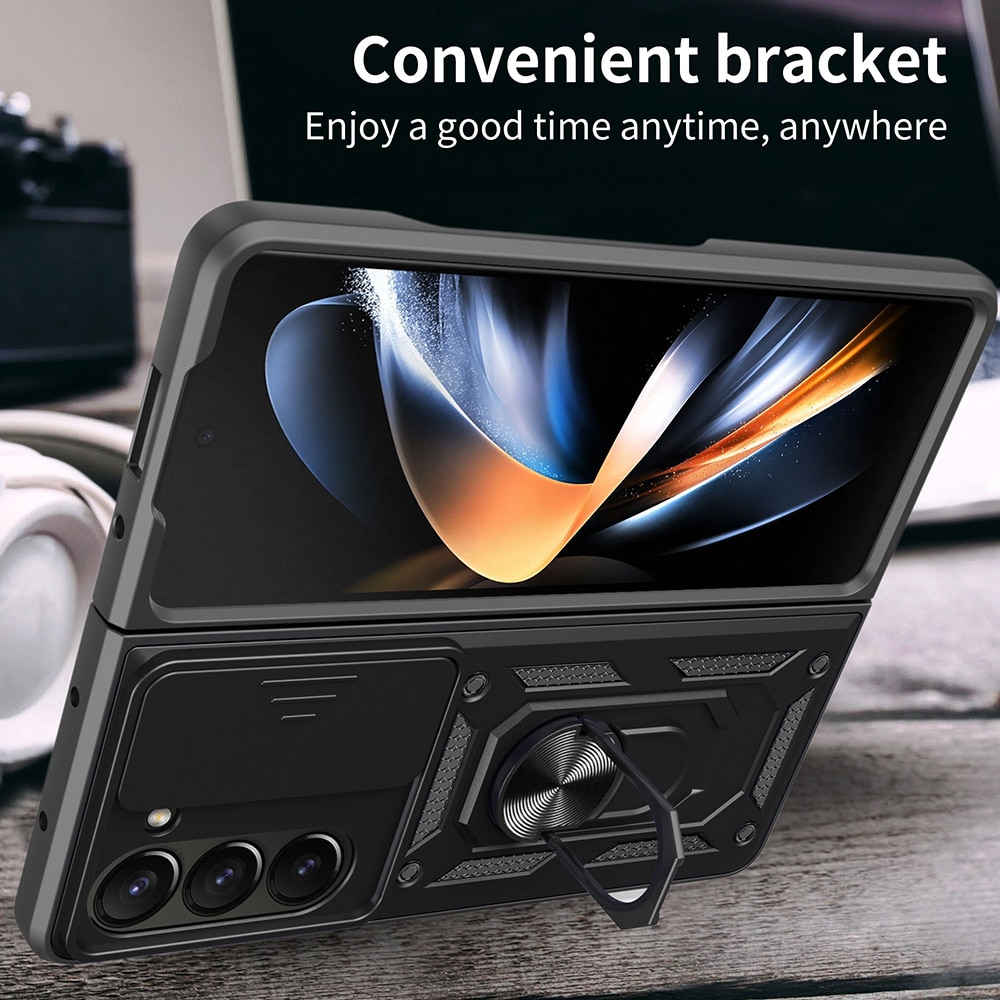 Cover ibride con anello e protezione fotocamera Samsung Galaxy Z Fold 7, nero