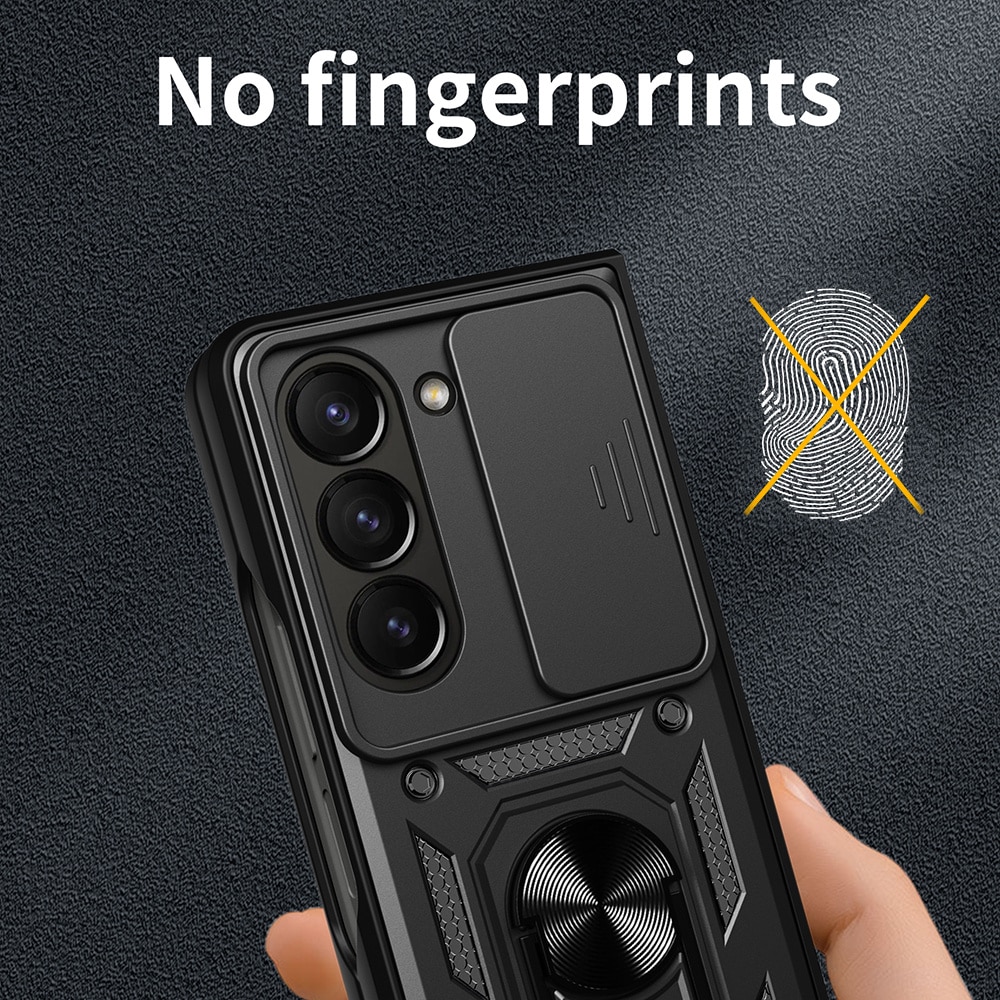 Cover ibride con anello e protezione fotocamera Samsung Galaxy Z Fold 7, nero