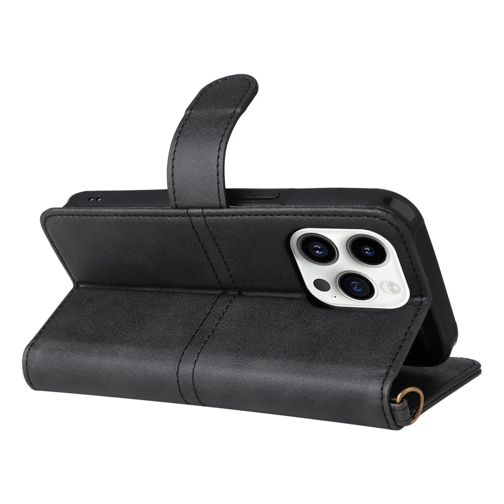 Magnet Leather Wallet iPhone 14 Pro Nero