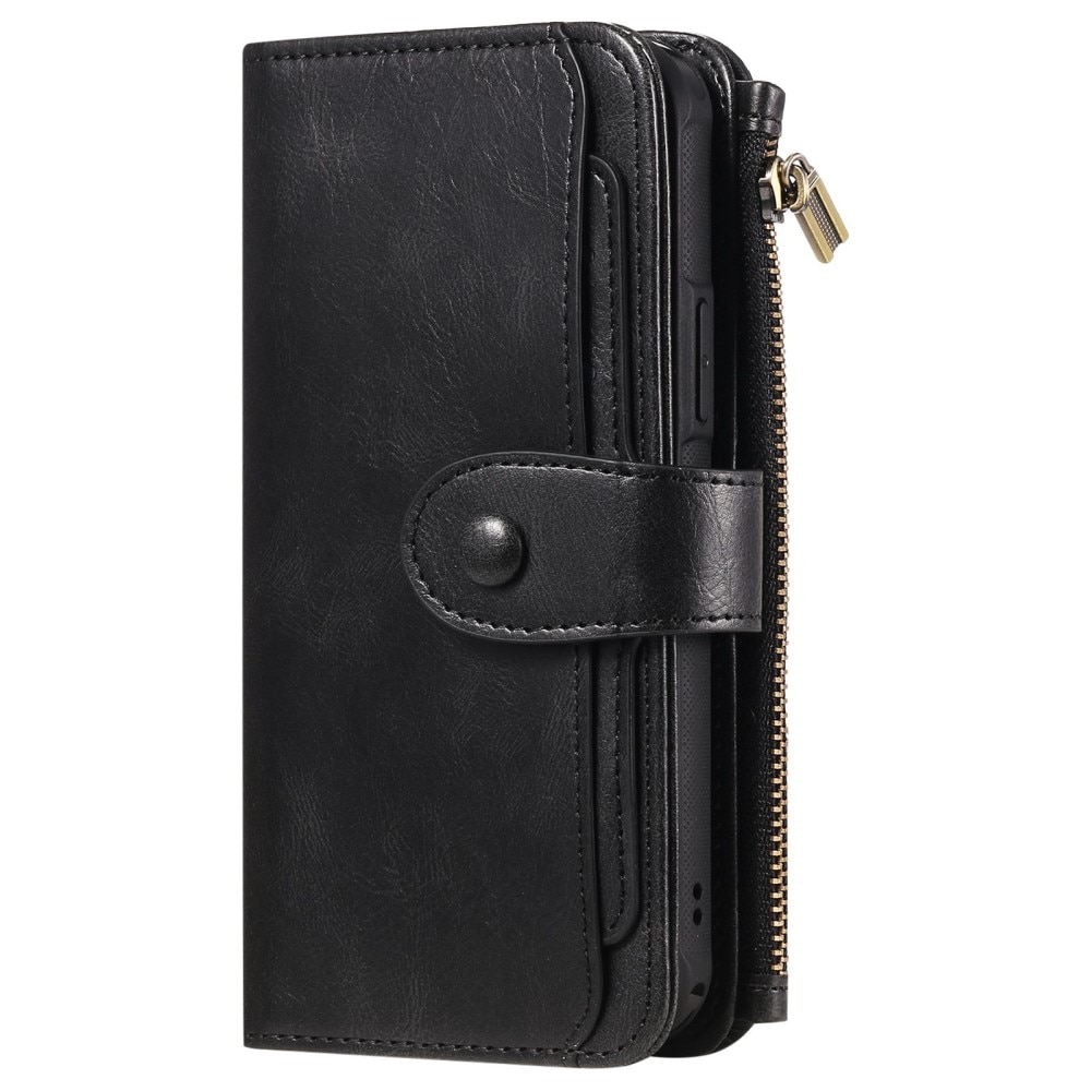 Magnet Leather Multi Wallet iPhone 14 Pro Max Nero