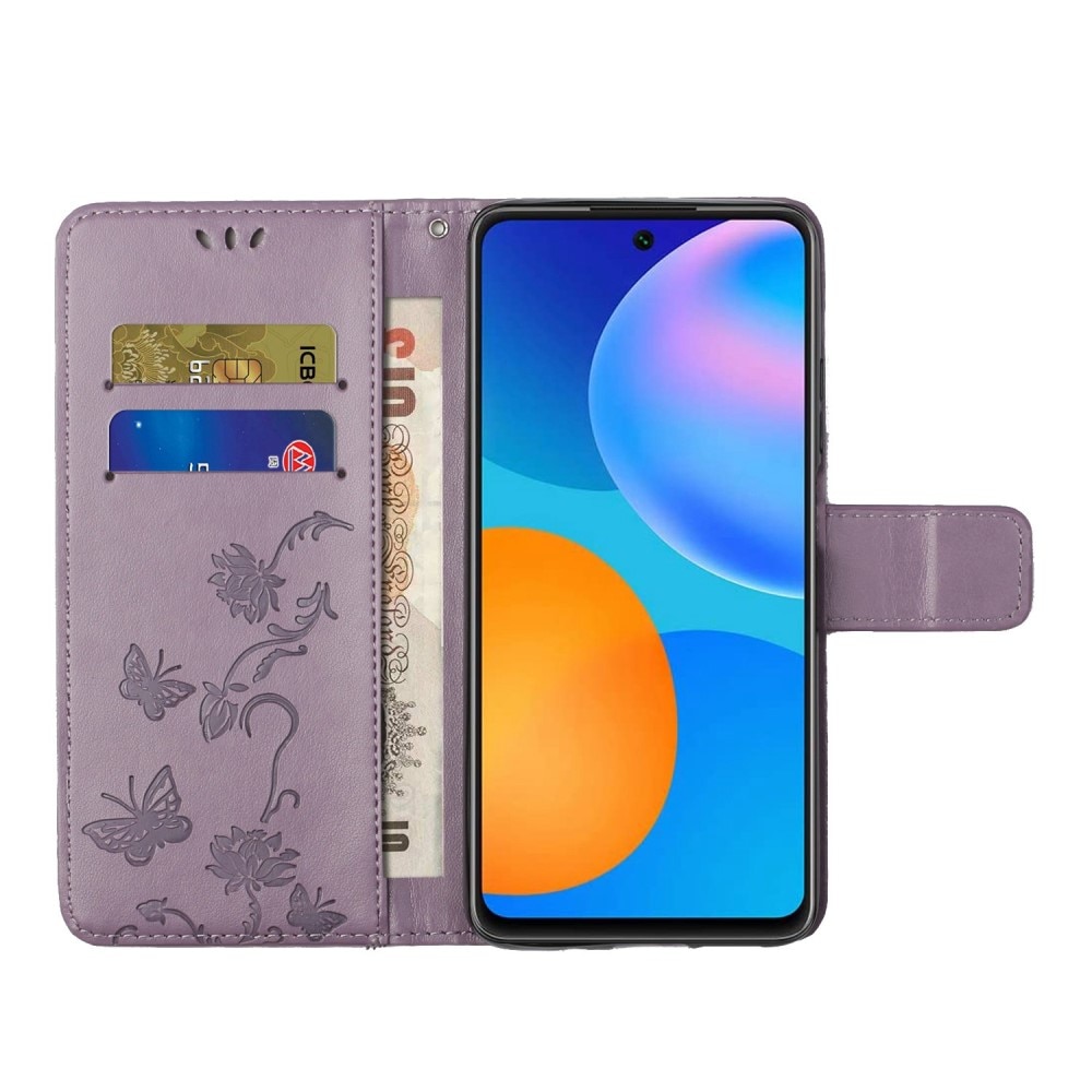 Custodia in pelle a farfalle per Xiaomi 12T/12T Pro, viola