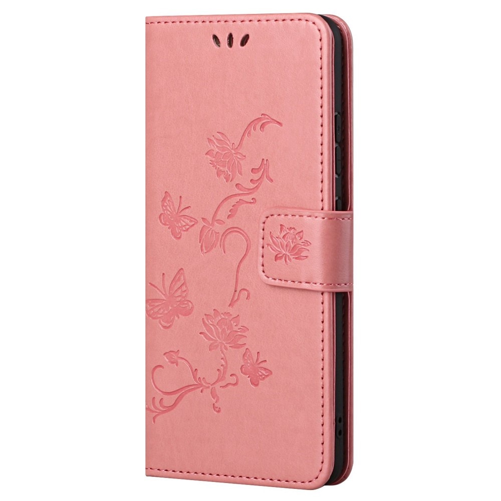 Custodia in pelle a farfalle per Xiaomi 12T/12T Pro, rosa