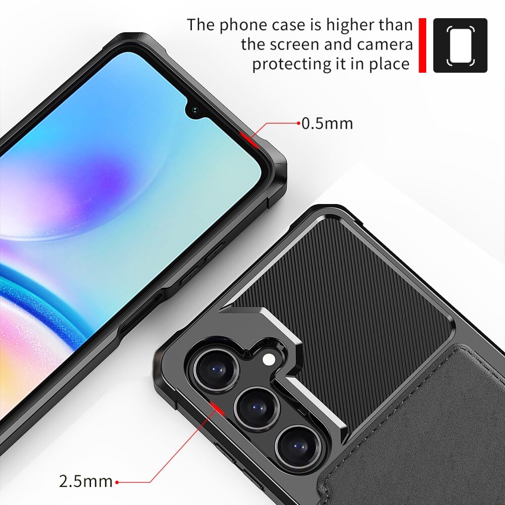Cover con portacarte Tough Multi-slot Samsung Galaxy A16 Nero