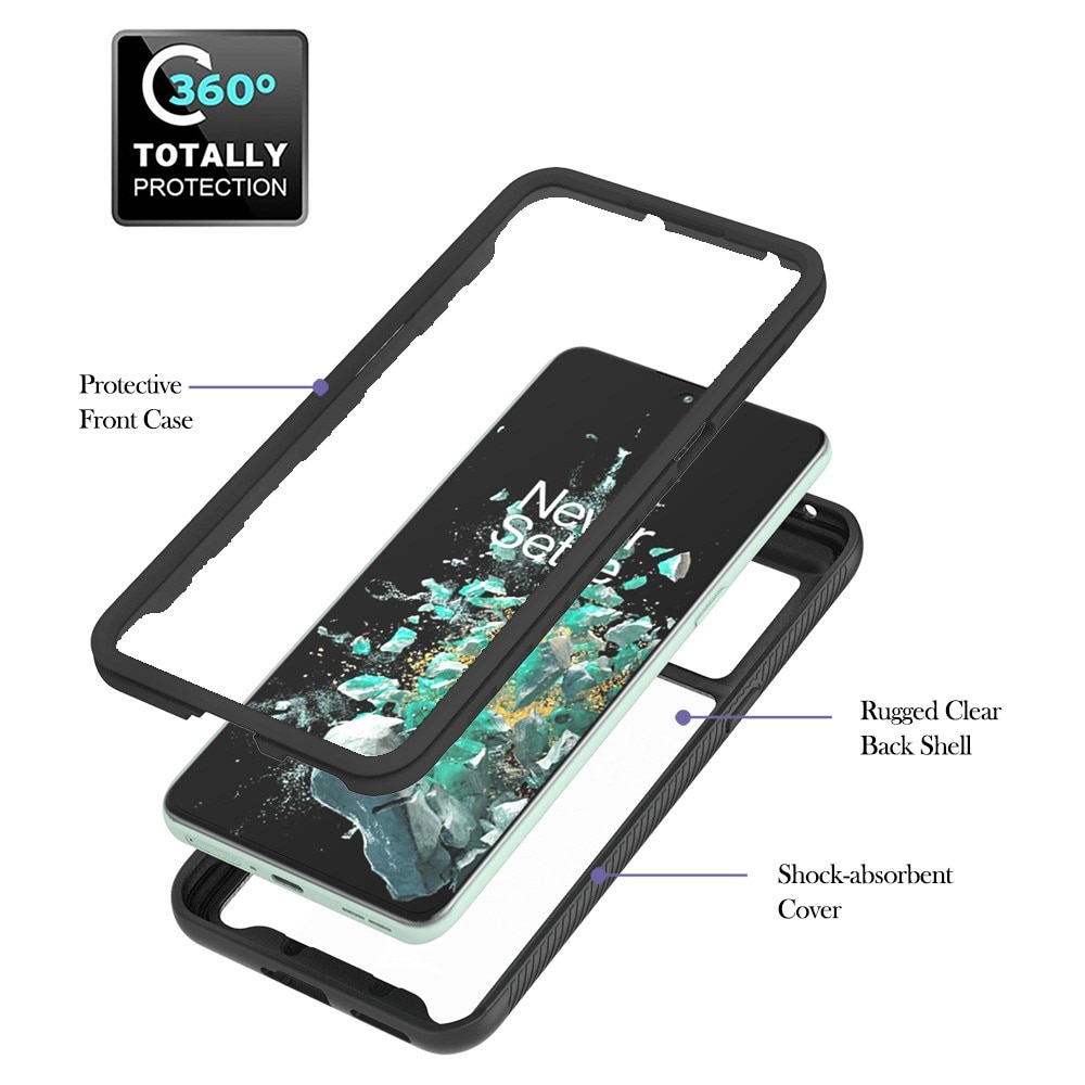 Case Full Cover Ring OnePlus 10T Nero