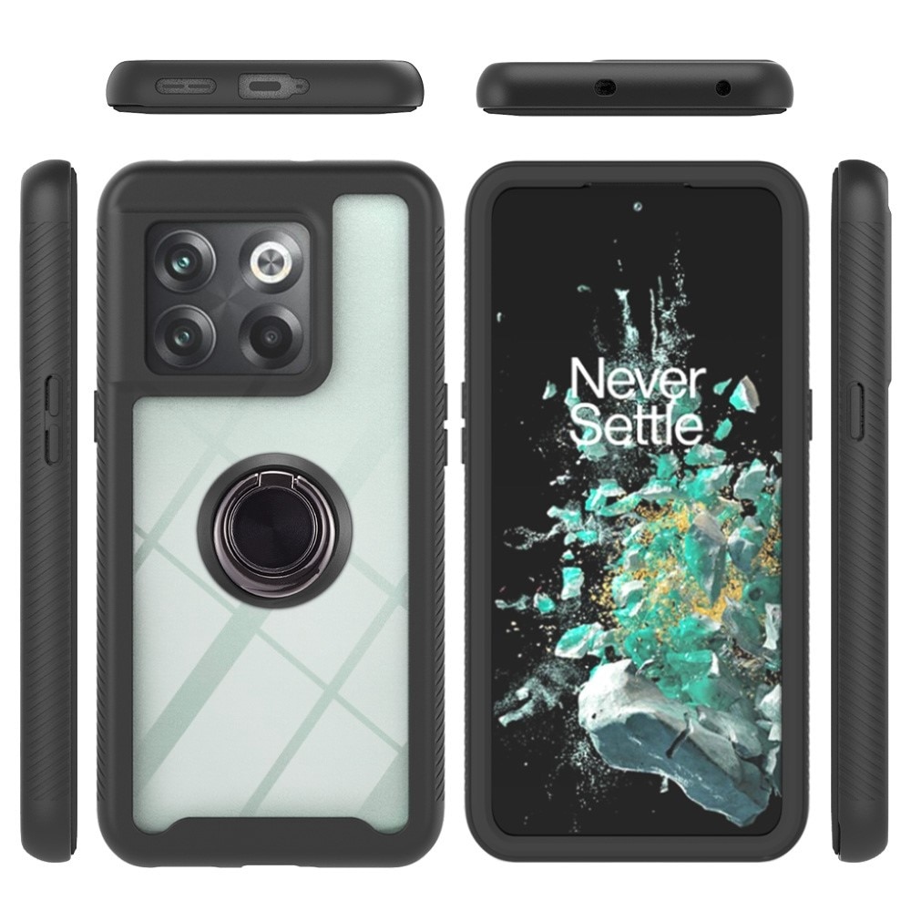 Case Full Cover Ring OnePlus 10T Nero