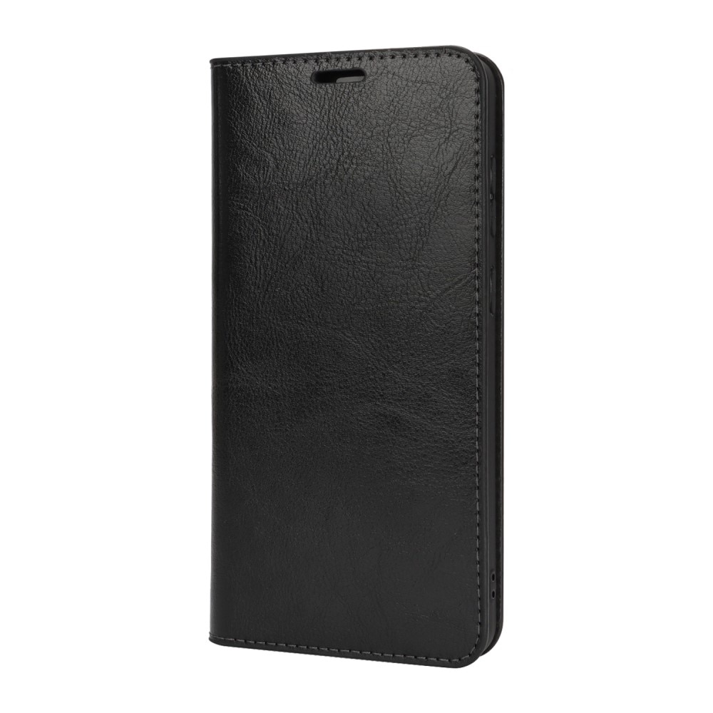 Cover Portafoglio in vera pelle Samsung Galaxy S25 Edge Nero