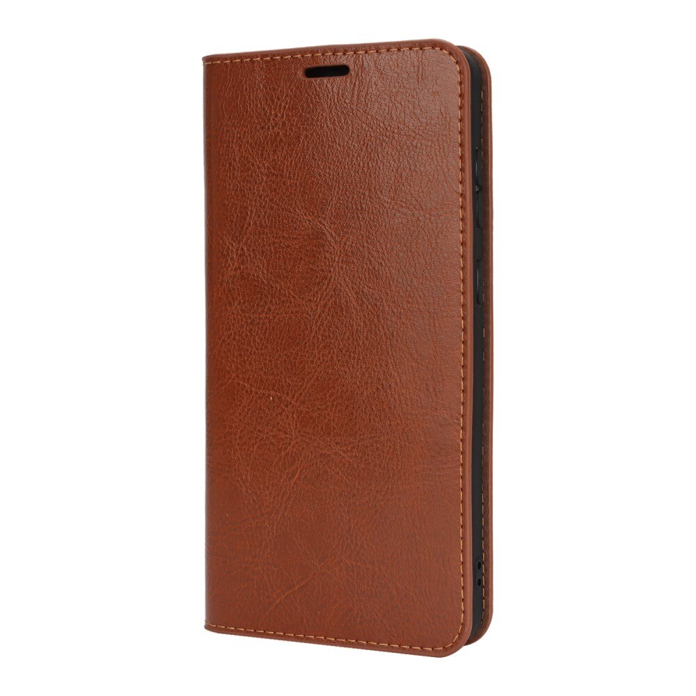 Cover Portafoglio in vera pelle Samsung Galaxy S25 Edge Marrone
