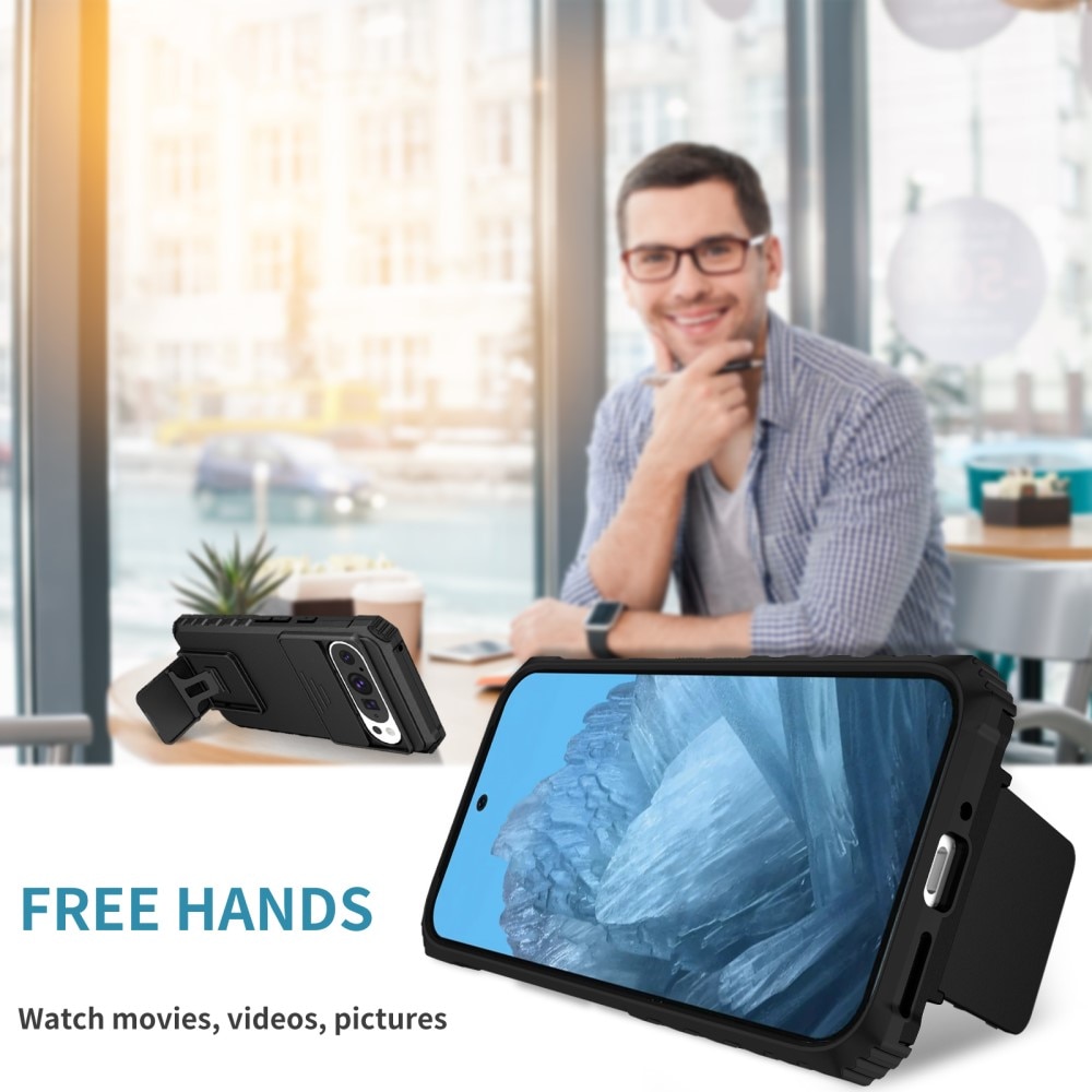 Cover Kickstand con Protezione fotocamera Google Pixel 9 Nero