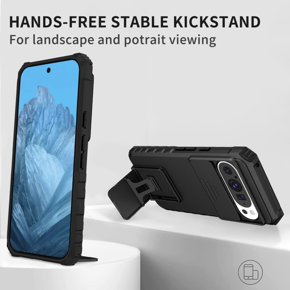 Cover Kickstand con Protezione fotocamera Google Pixel 9 Nero