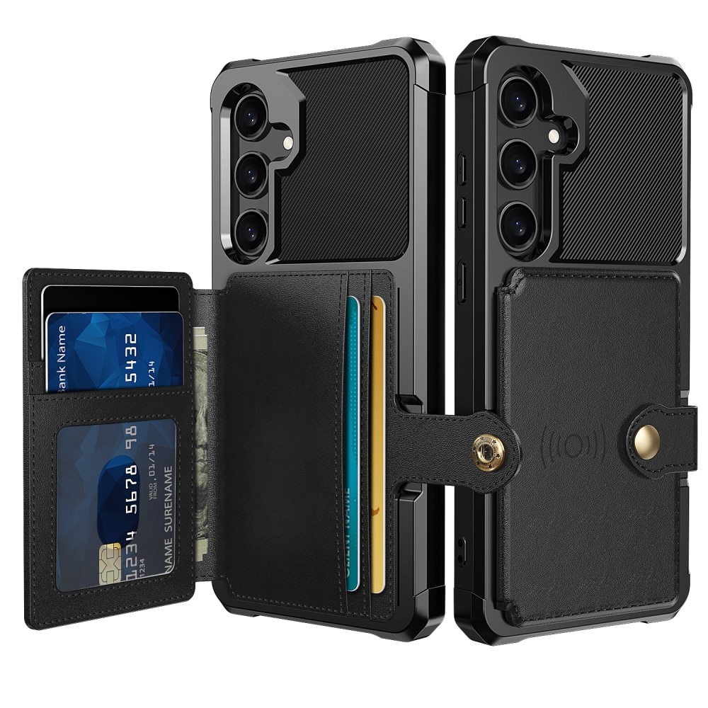 Cover con portacarte Tough Multi-slot Samsung Galaxy S24 FE Nero