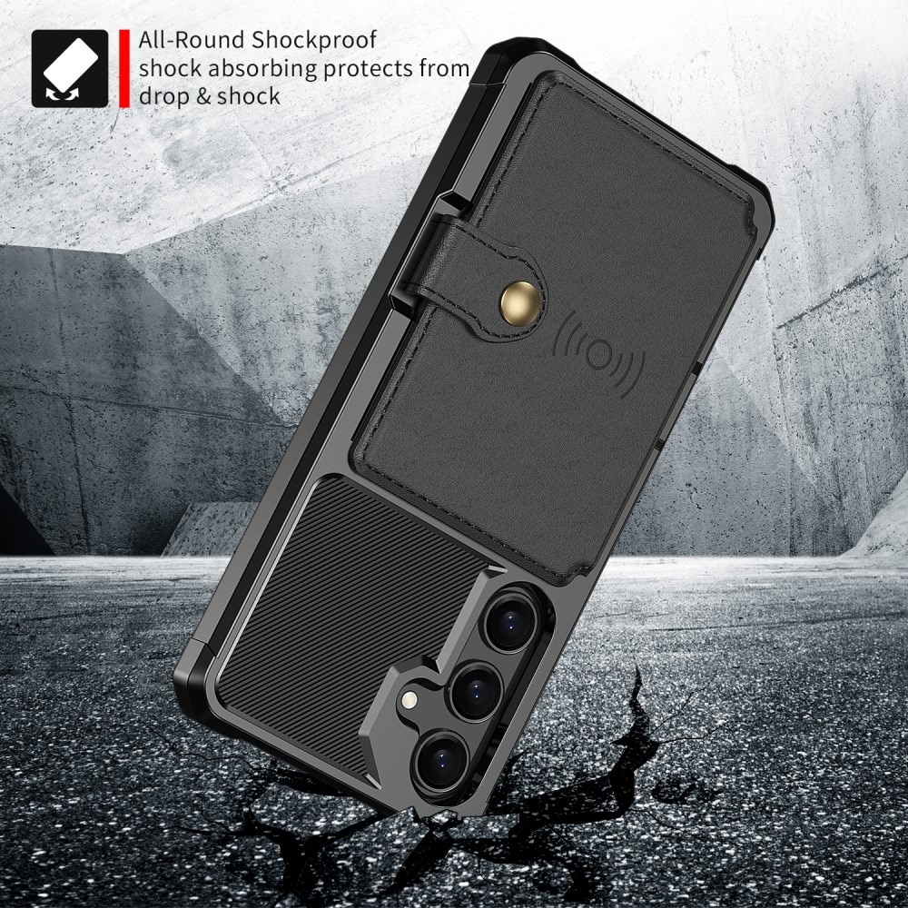 Cover con portacarte Tough Multi-slot Samsung Galaxy S24 FE Nero