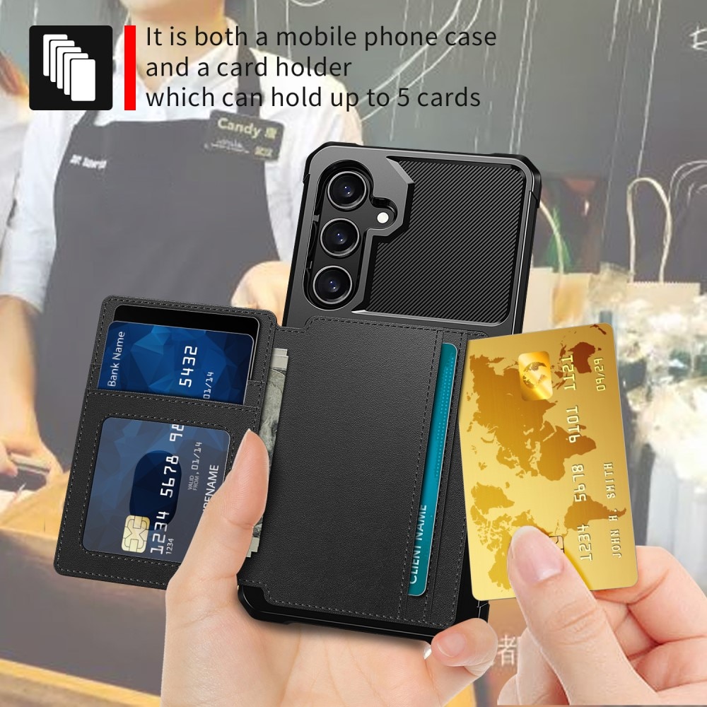 Cover con portacarte Tough Multi-slot Samsung Galaxy S24 FE Nero