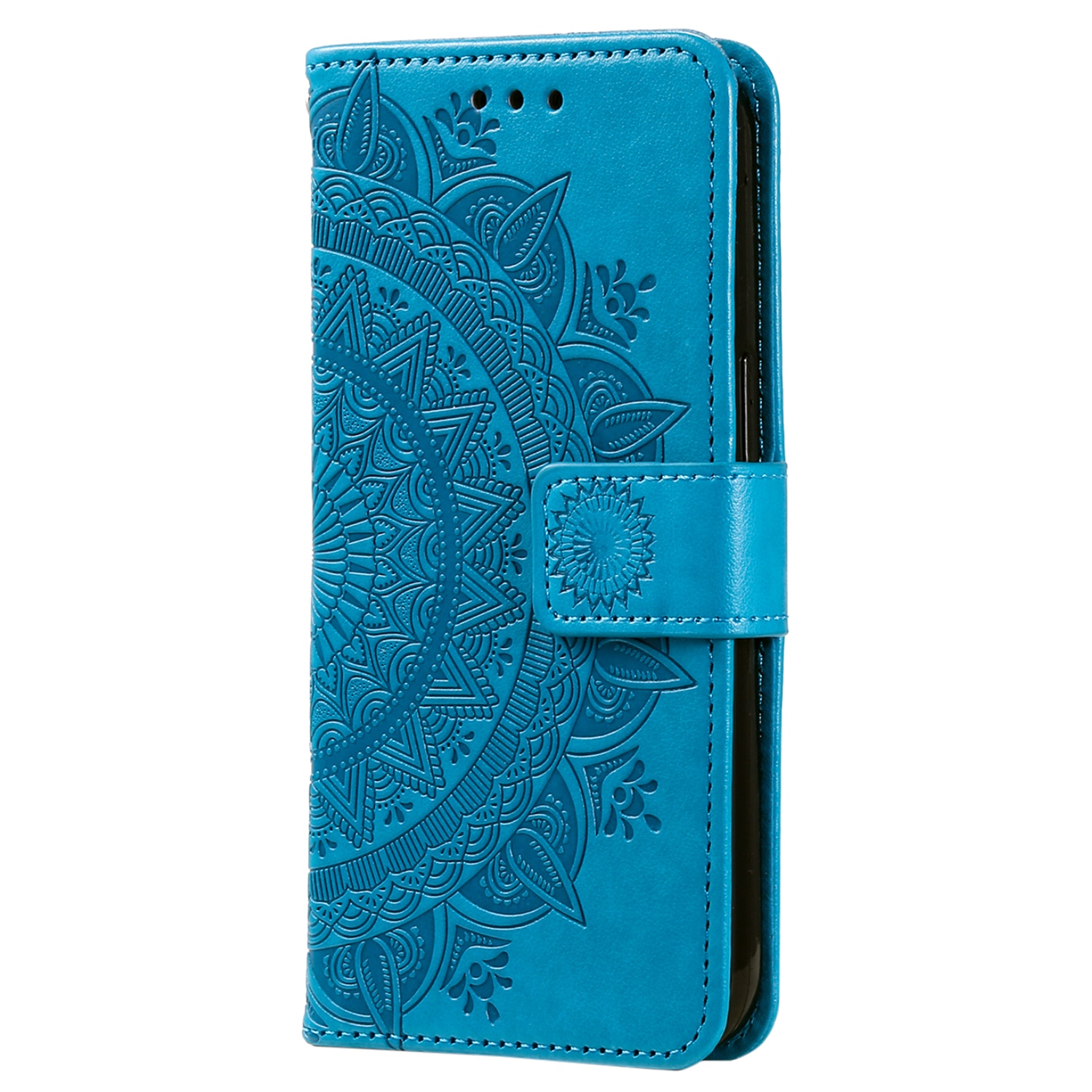 Custodia in pelle Mandala Samsung Galaxy A17 Blu