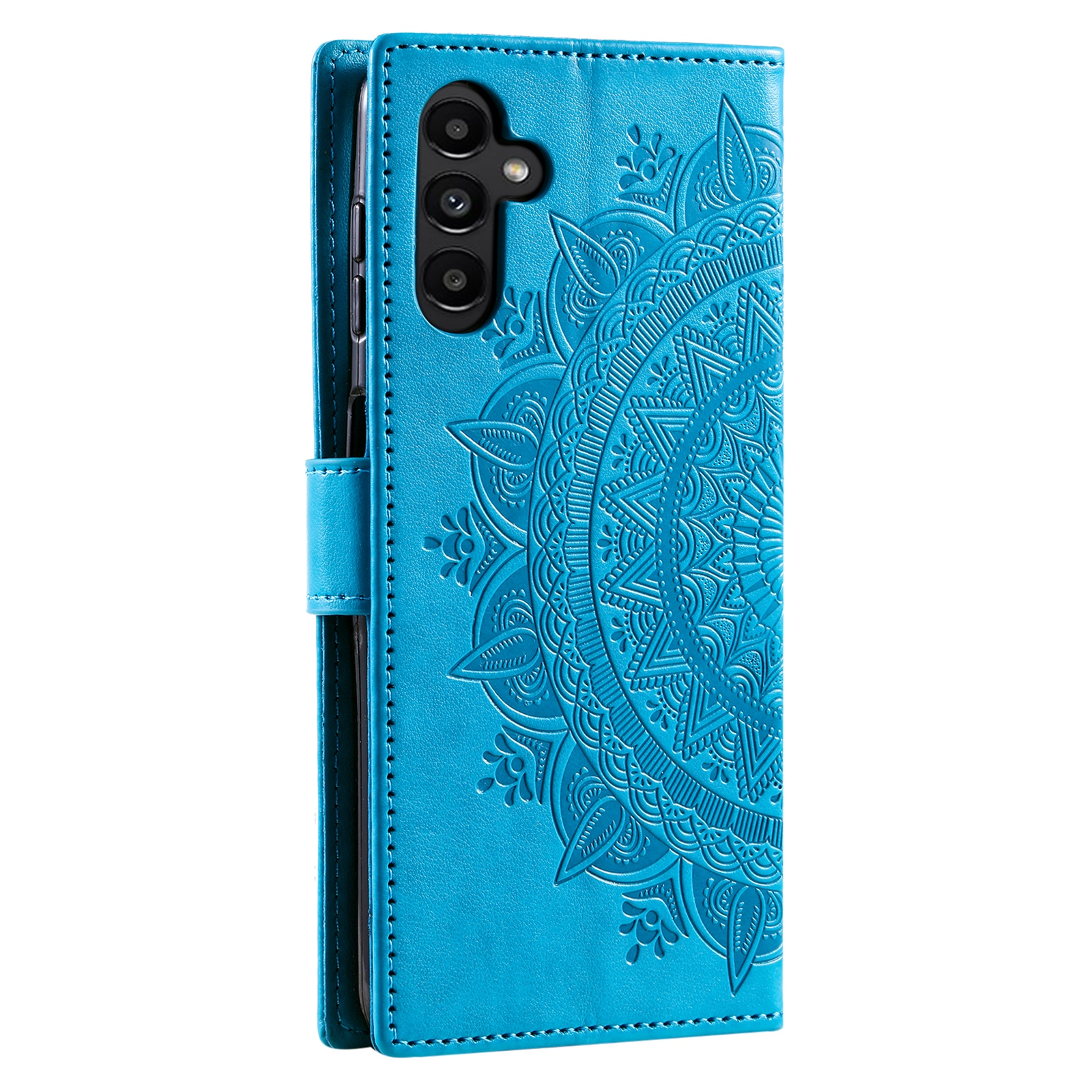 Custodia in pelle Mandala Samsung Galaxy A17 Blu