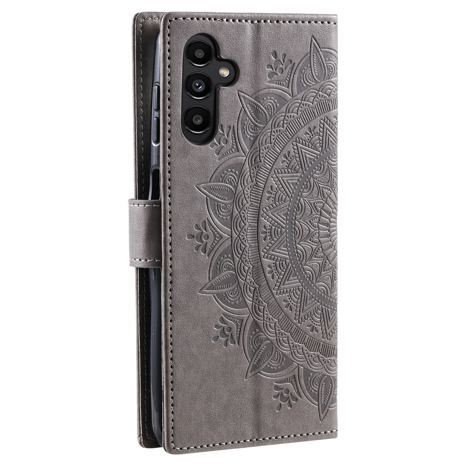 Custodia in pelle Mandala Samsung Galaxy A17 Grigio