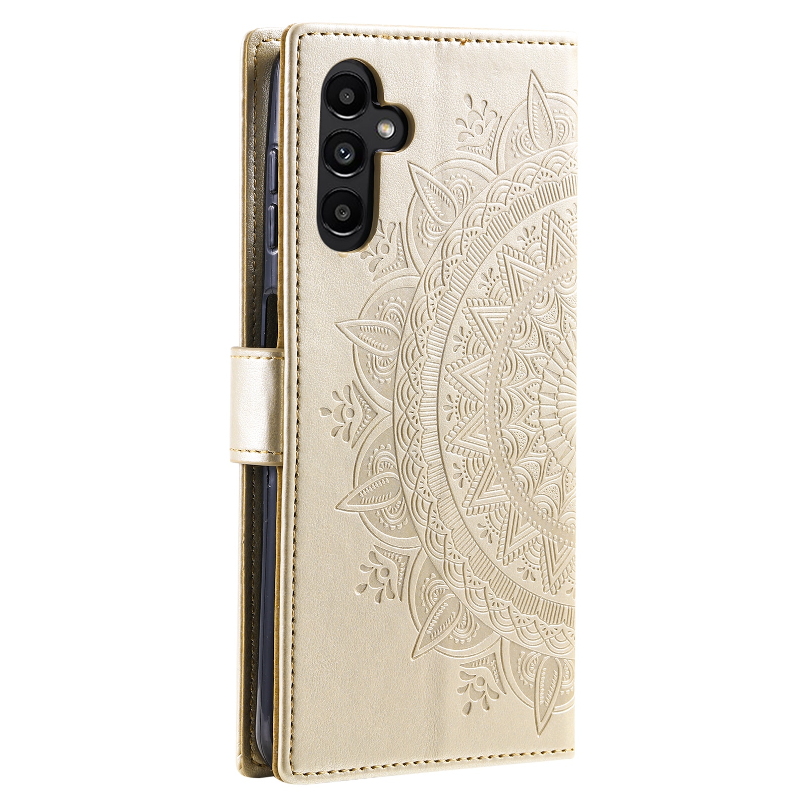 Custodia in pelle Mandala Samsung Galaxy A17 Oro