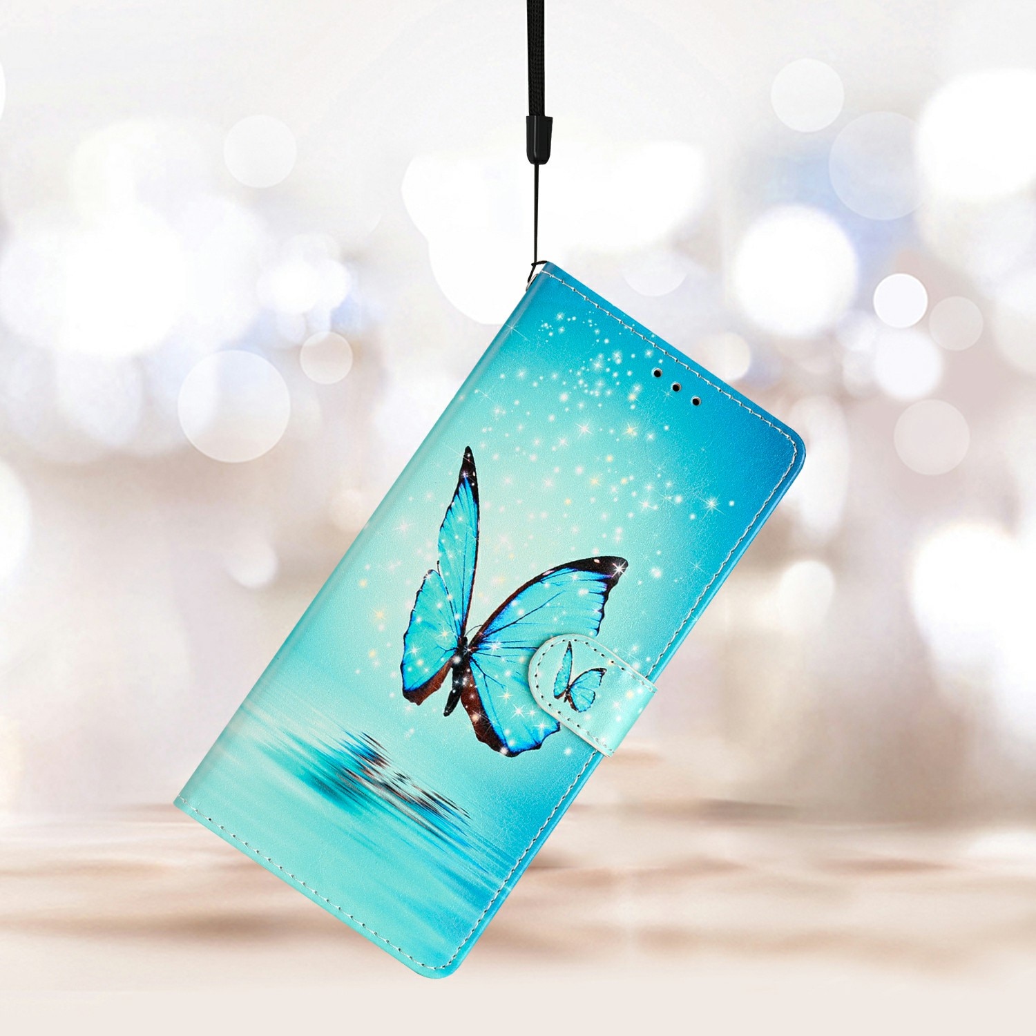 Cover portafoglio Samsung Galaxy S25 FE farfalle blu
