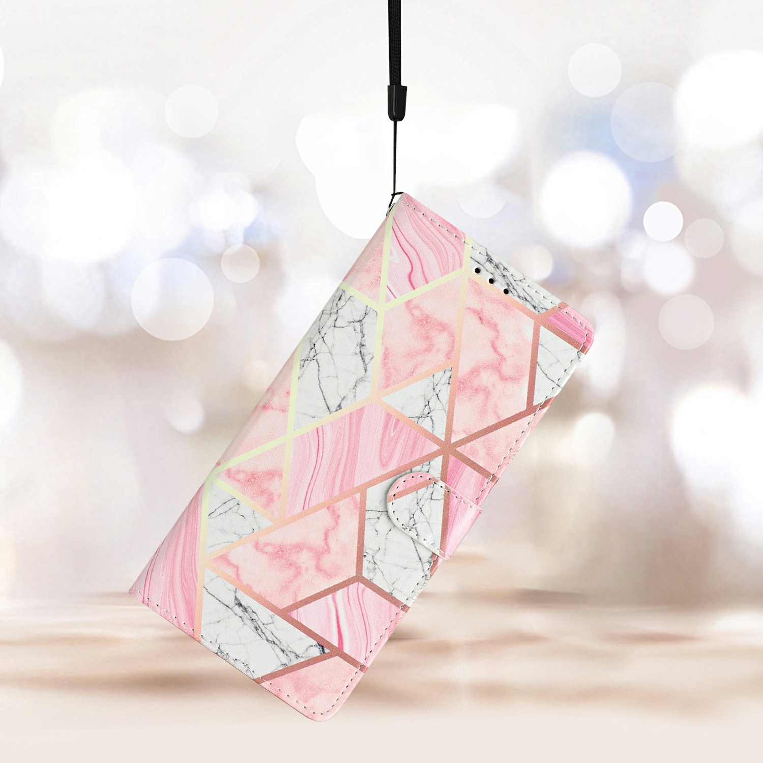 Cover portafoglio Samsung Galaxy A17 marmo rosa