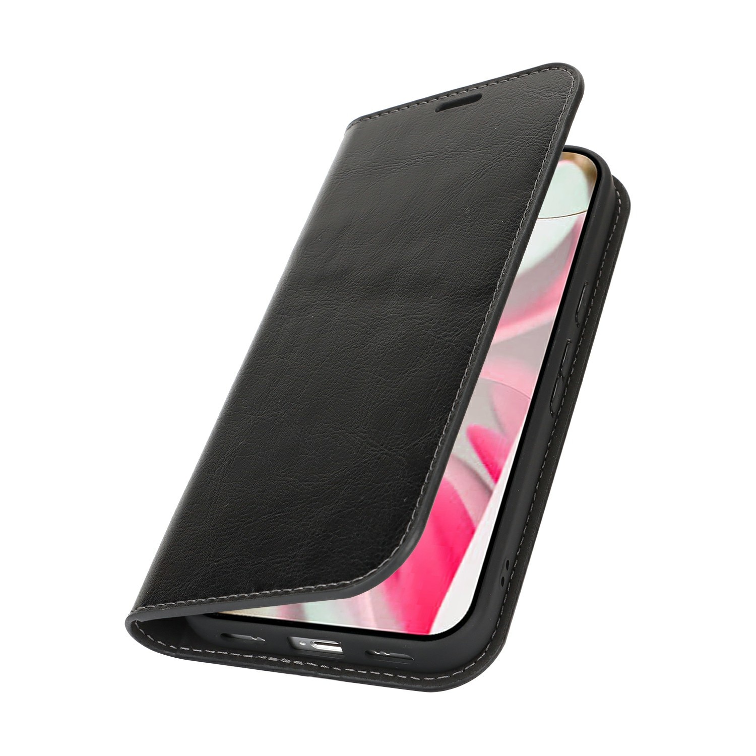 Cover Portafoglio in vera pelle Google Pixel 10 Pro Nero