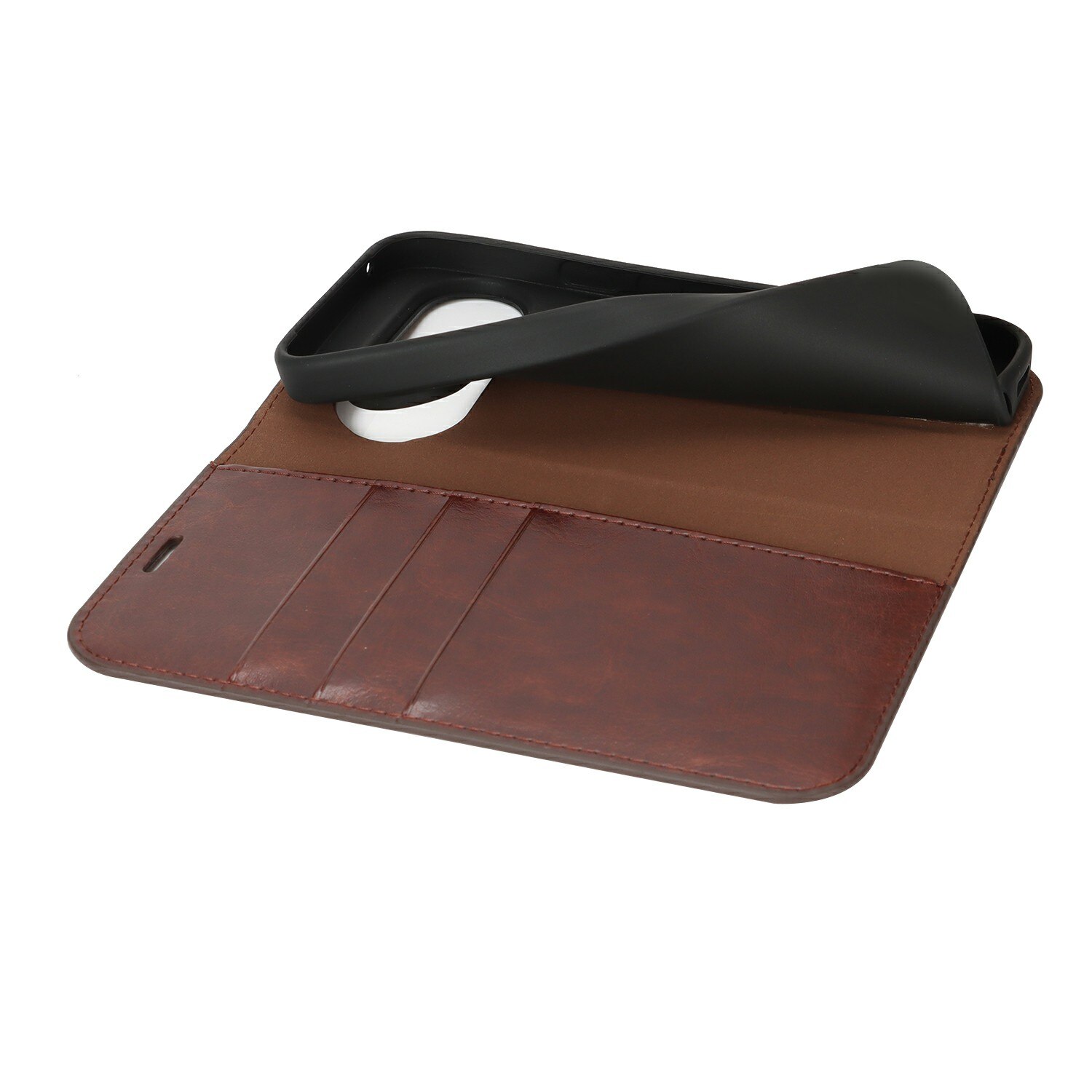 Cover Portafoglio in vera pelle Google Pixel 10 Marrone scuro
