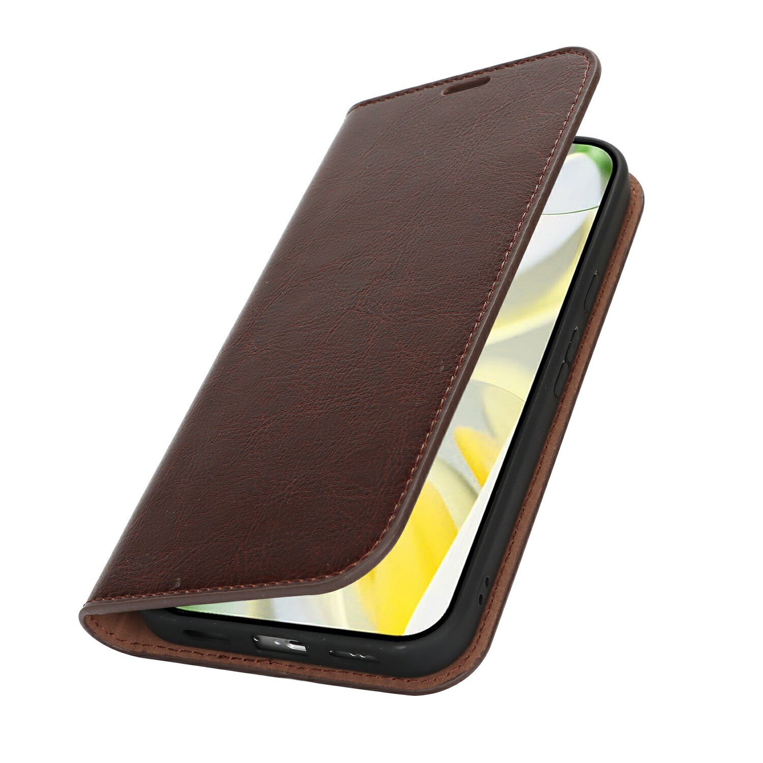 Cover Portafoglio in vera pelle Google Pixel 10 Pro XL Marrone scuro