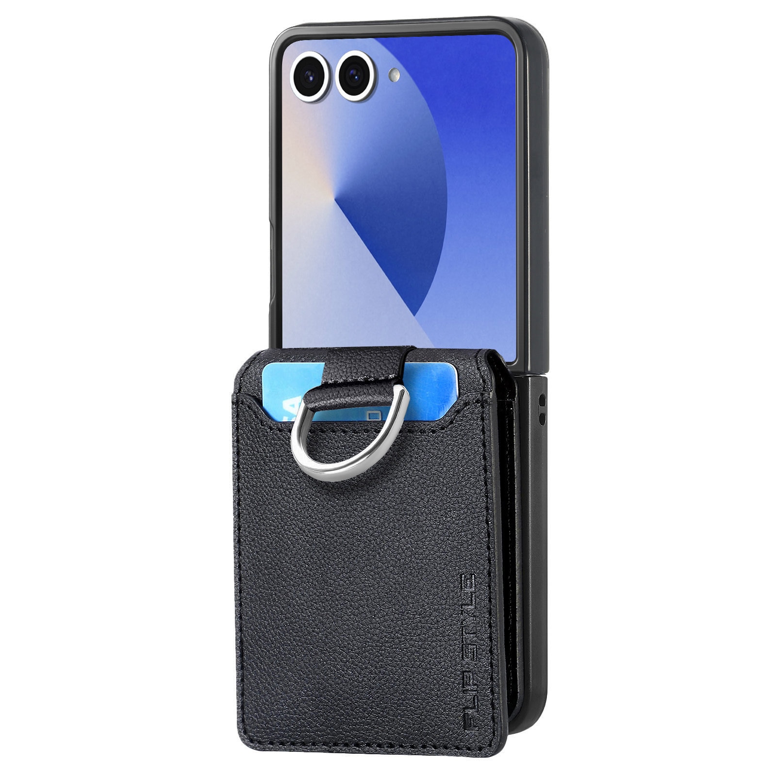 Cover con porta anelli + portacarte Samsung Galaxy Z Flip 7, nero