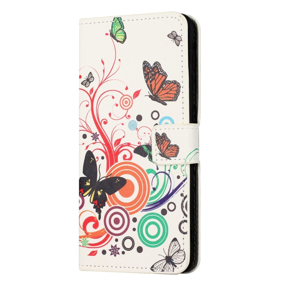 Custodie a portafoglio Samsung Galaxy A14 farfalla bianca