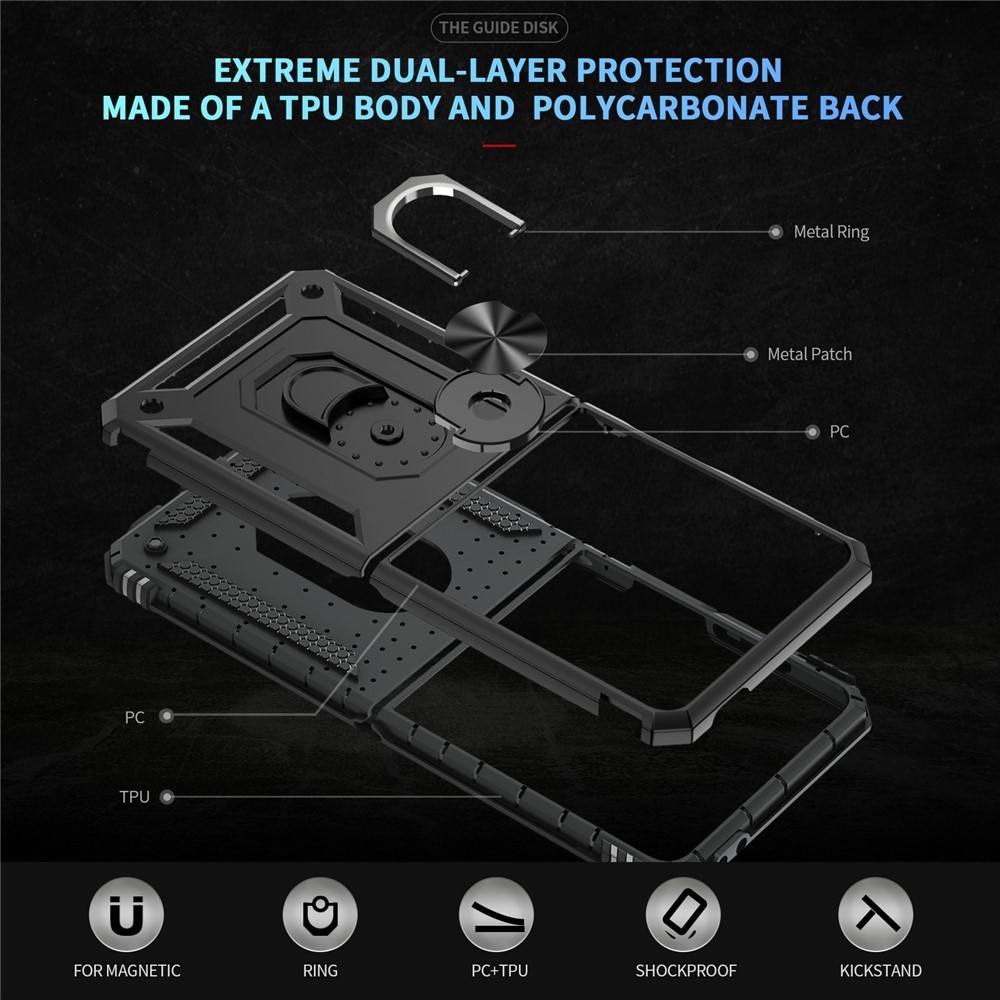 Cover ibride con anello Samsung Galaxy Z Flip 7 nero