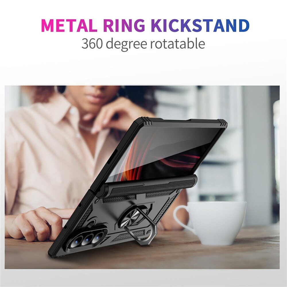 Cover ibride con anello Samsung Galaxy Z Fold 7 nero