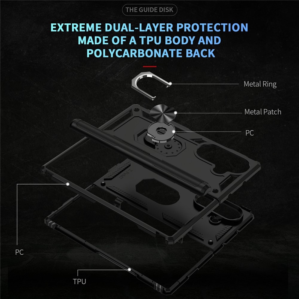 Cover ibride con anello Samsung Galaxy Z Fold 7 nero